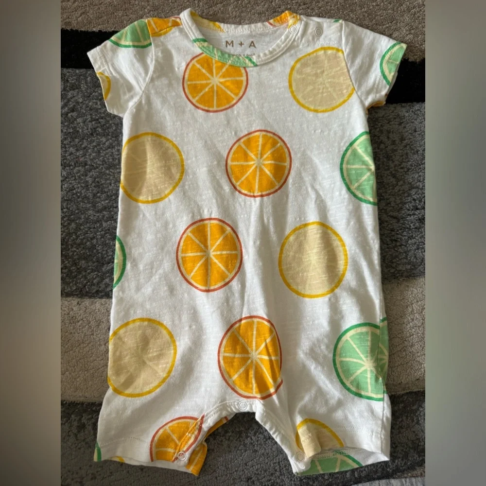 Monica + Andy organic cotton Kids Citrus Print One Piece - Picture 3 of 8